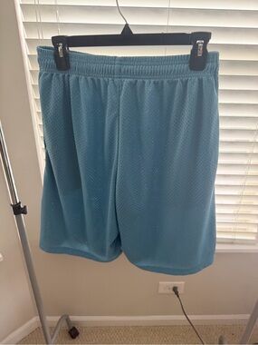 Men's Light Teal Athletic Mesh Shorts